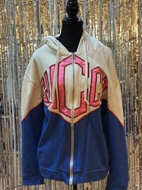 GUCCI Diamond Zip Up Graphic Print Sweatshirt size M. NWOT  AUTHENTIC
